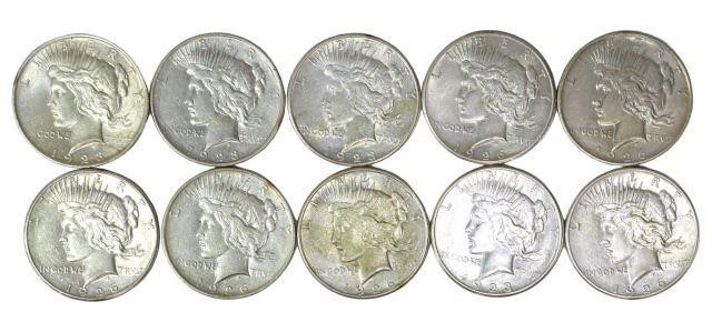 Appraisal: lot of U S Peace silver dollars S D P