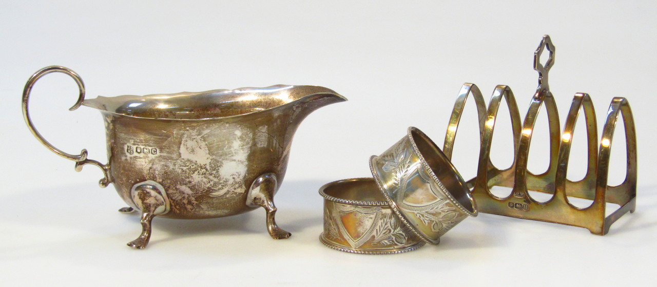 Appraisal: Various silver comprising a George V sauce boat of cape