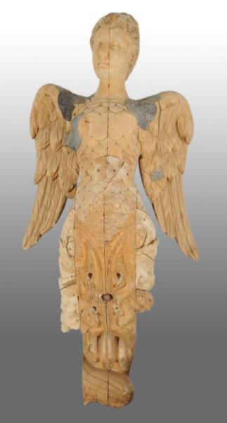 Appraisal: Wooden Mermaid Ship's Figure Head Description Winged woman with fish