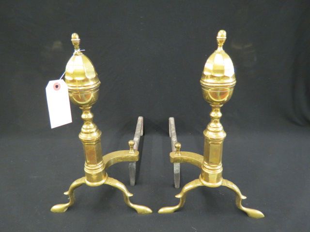 Appraisal: Brass Fireplace Andirons