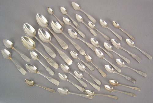 Appraisal: Philadelphia coin silver spoons ca by Joseph Shoemaker to include