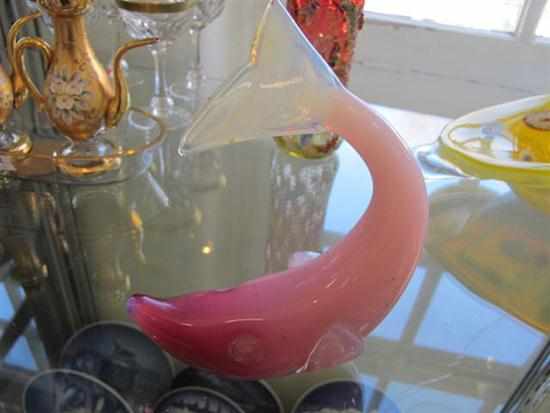 Appraisal: MURANO PINK AND OPALINE GLASS FISH