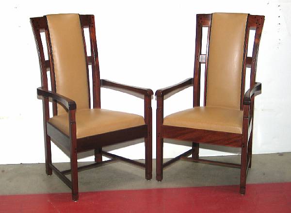 Appraisal: A pair of Arts amp Crafts style mahogany and ebony