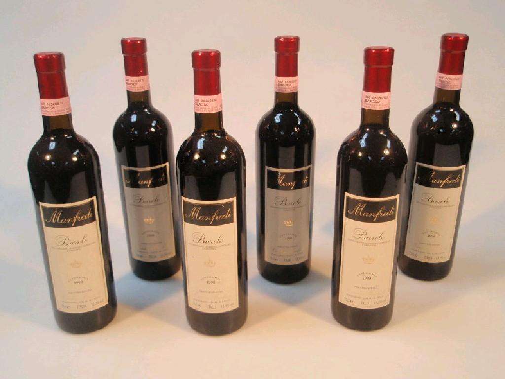 Appraisal: Six bottles of Manfredi Barolo vintage red wine