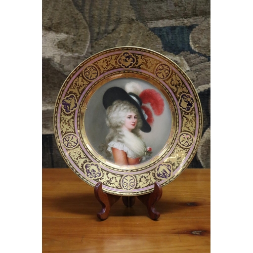 Appraisal: Fine antique Vienna portrait plate painted with Georgiana Cavendish Duchess