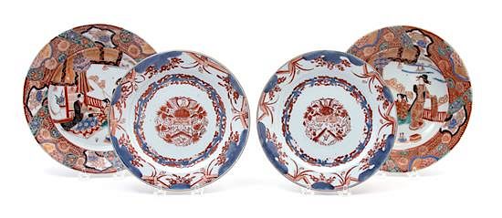 Appraisal: A Pair of Chinese Export Imari Porcelain Plates and a