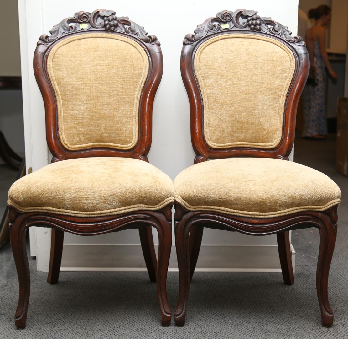 Appraisal: Pair of Victorian upholstered side chairs