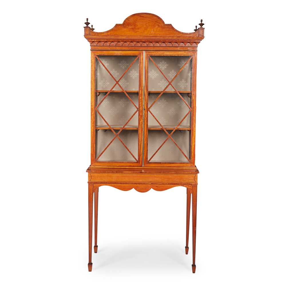 Appraisal: VICTORIAN SHERATON REVIVAL SATINWOOD DISPLAY CABINET LATE TH CENTURY the