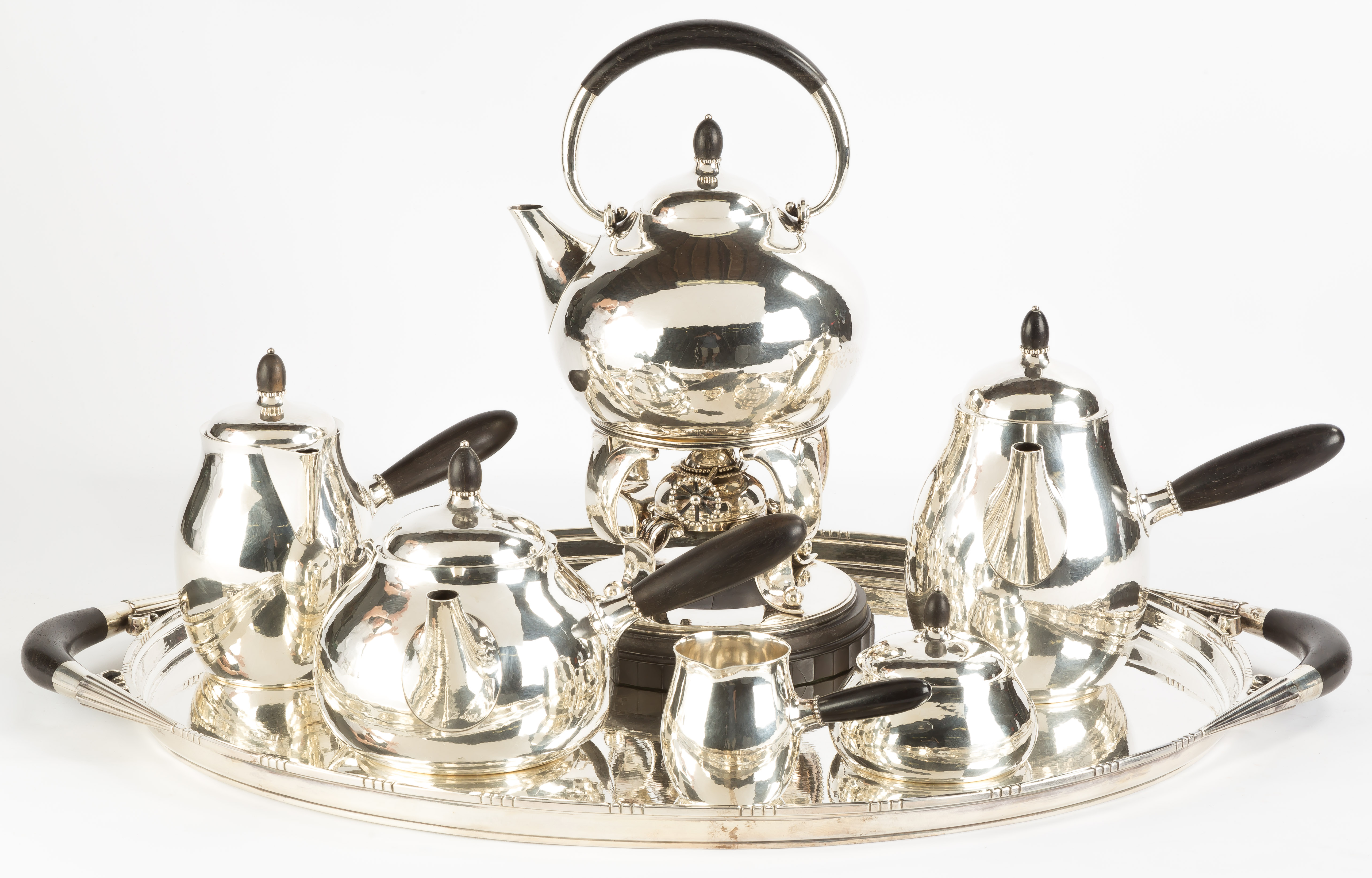 Appraisal: Georg Jensen Six Piece Sterling Silver Tea Set with Tray