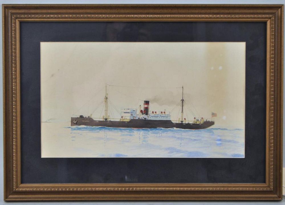 Appraisal: Ship Hog Island WC P framed not examined out of