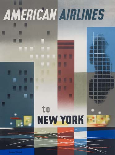 Appraisal: WEIMER PURSELL - AMERICAN AIRLINES TO NEW YORK x inches