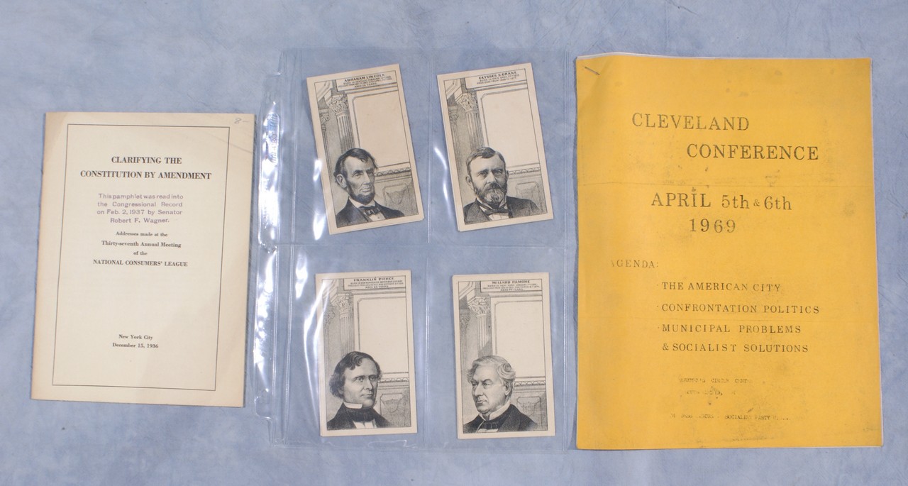 Appraisal: Politics ephemera albums to include socialist pamphlets photo postcards of