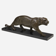 Appraisal: Serge Zelikson MODEL OF A PANTHER c patinated bronze marble