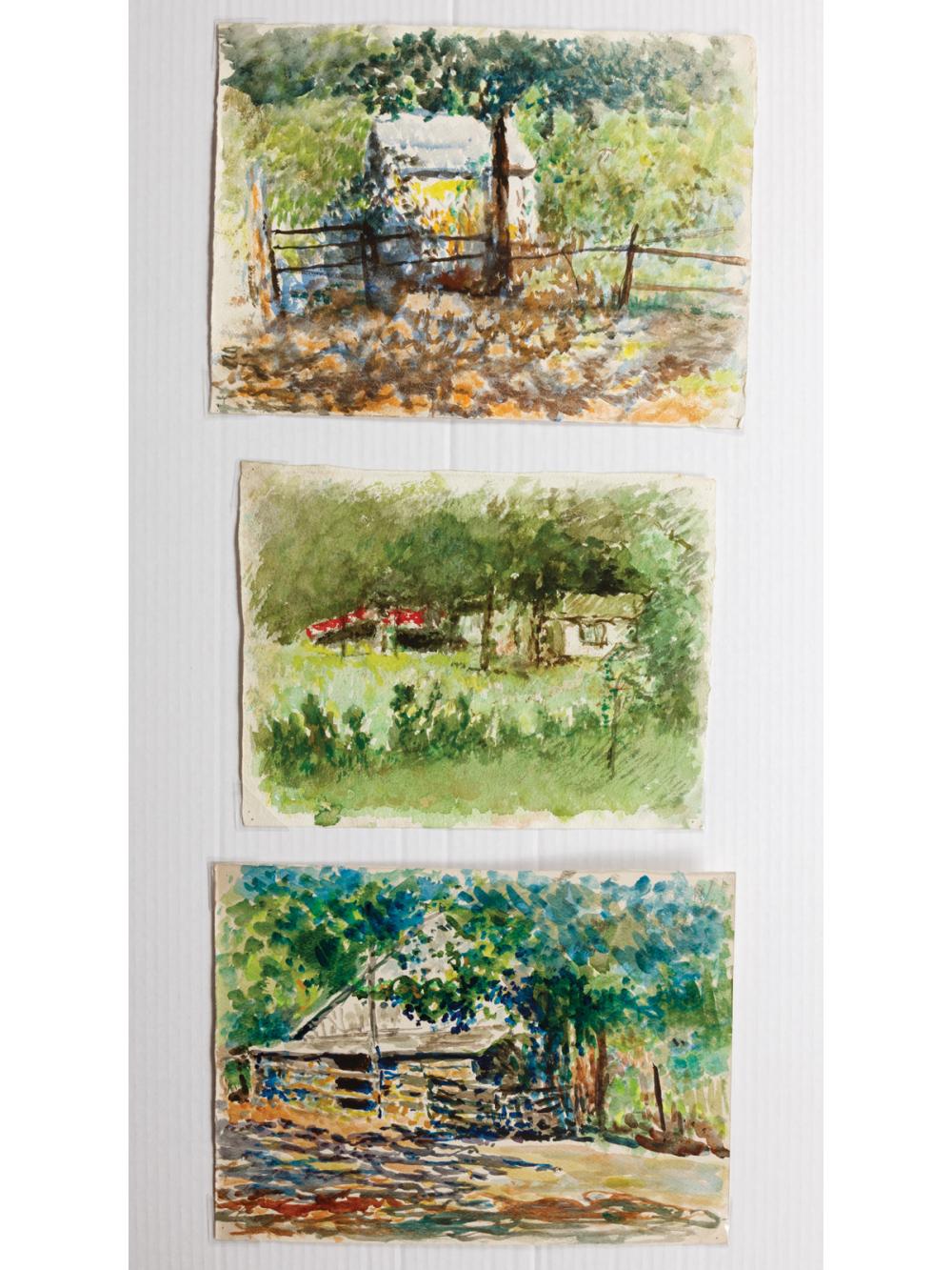 Appraisal: Henry Mortikar Rosenberg American - Farm Scenes watercolors on paper