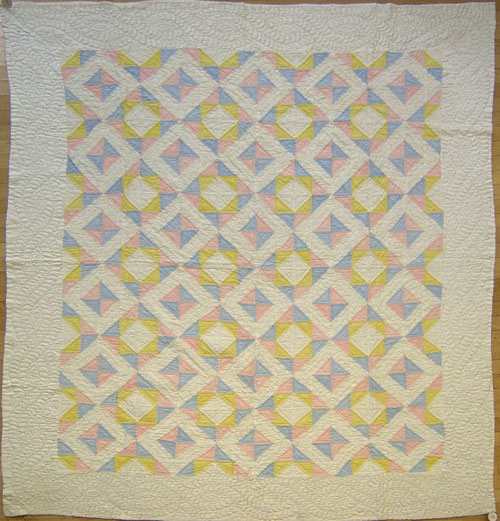 Appraisal: Pieced diamond pattern quilt x