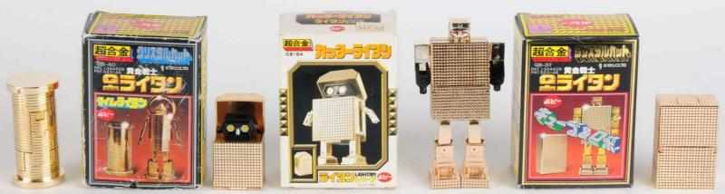 Appraisal: Lot of Popy Lightan Robots Includes GB- Time GB- Gold