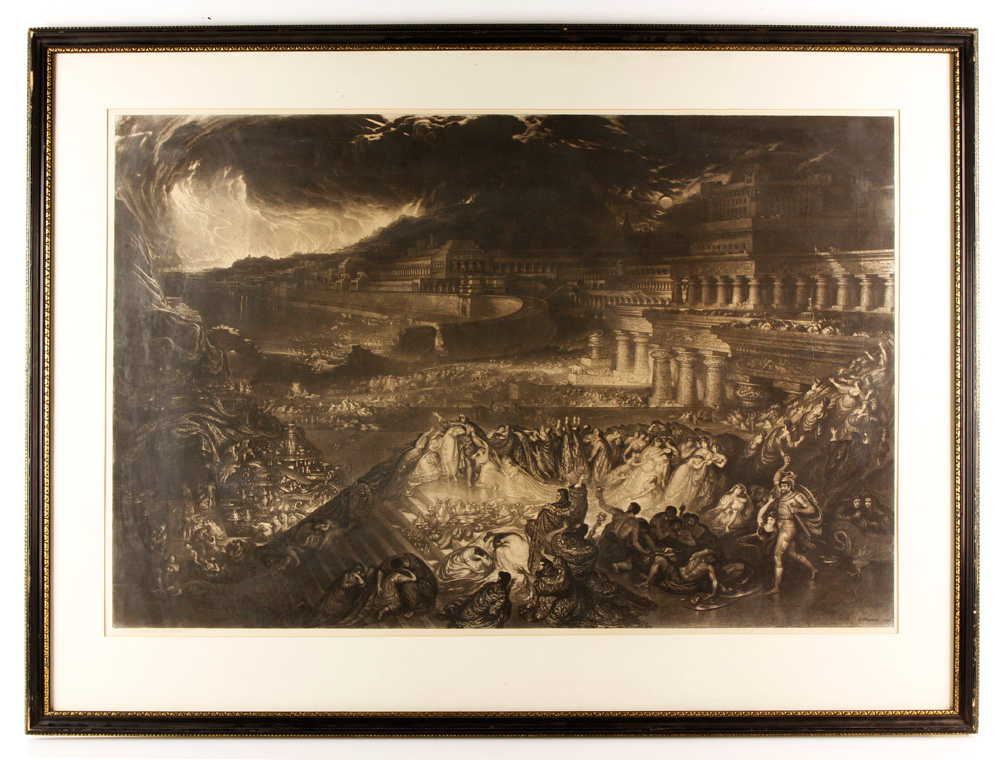 Appraisal: - Martin Fall of Nineveh Engraving John Martin English -