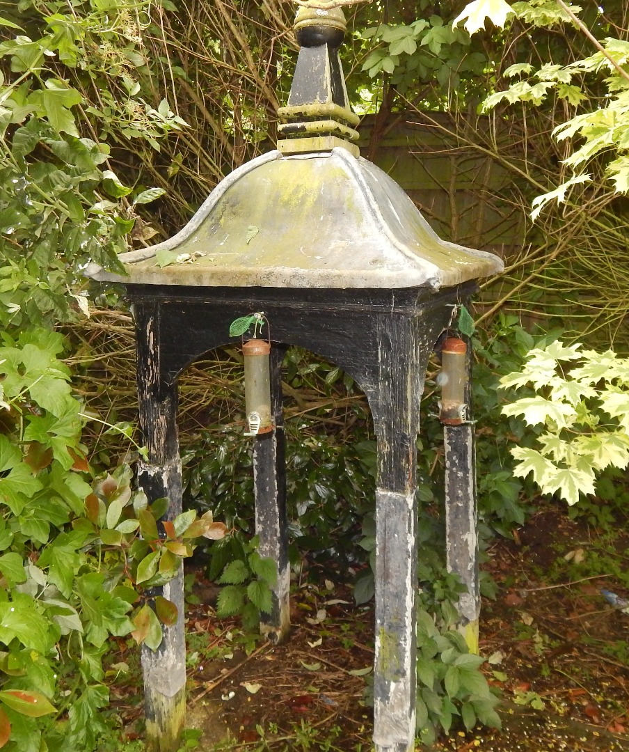 Appraisal: An early thC painted garden arbour with lantern lead metal