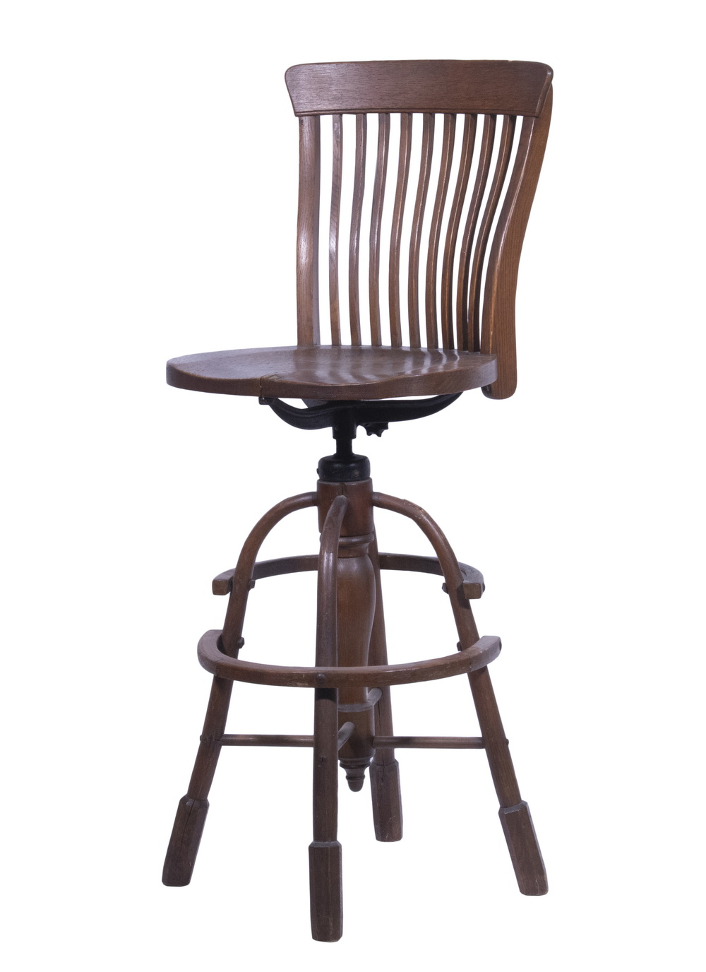 Appraisal: SWIVEL BAR STOOL WITH SEAT BACK A swivel bar stool