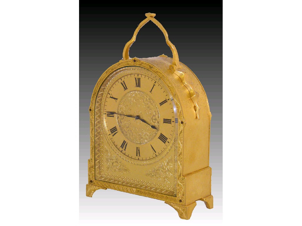 Appraisal: Fine and interesting gilt metal timepiece in the manner of