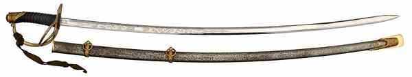 Appraisal: Model Springfield Light Cavalry Officer's Sword blade with etched panels