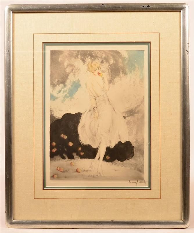 Appraisal: Louis Icart Color Etching Forbidden Fruit Louis Icart French -