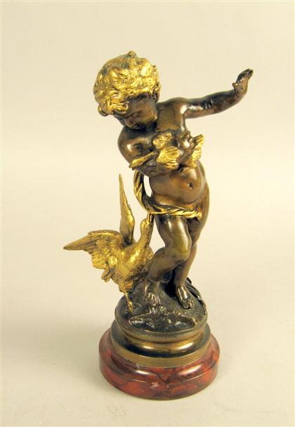 Appraisal: After Auguste Moreau French - boy with geese Gilt and