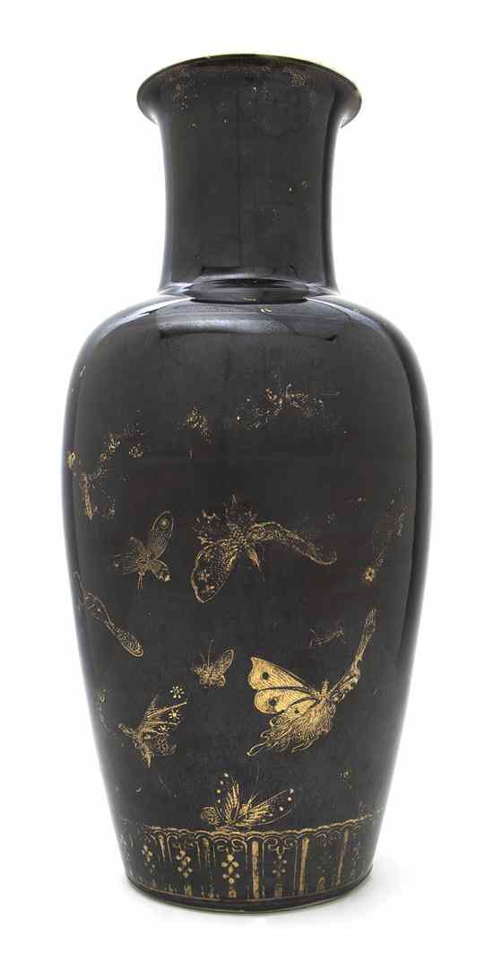 Appraisal: A Chinese Mirrored and Gilt Glazed Baluster Vase having gilt