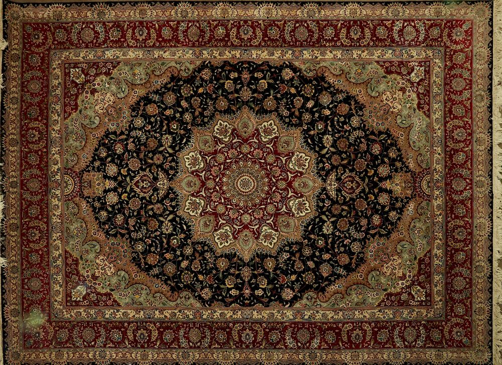 Appraisal: th Large Persian Wool Silk Rug Large th c Persian