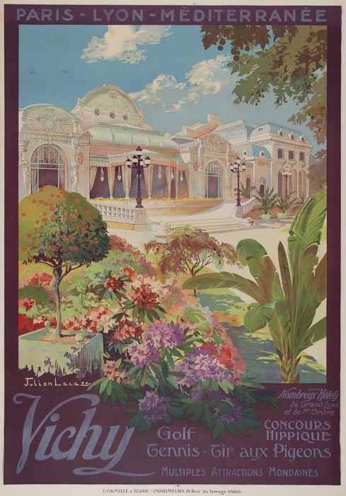 Appraisal: LACAZE Julien - VICHY PLM lithograph in colours printed by