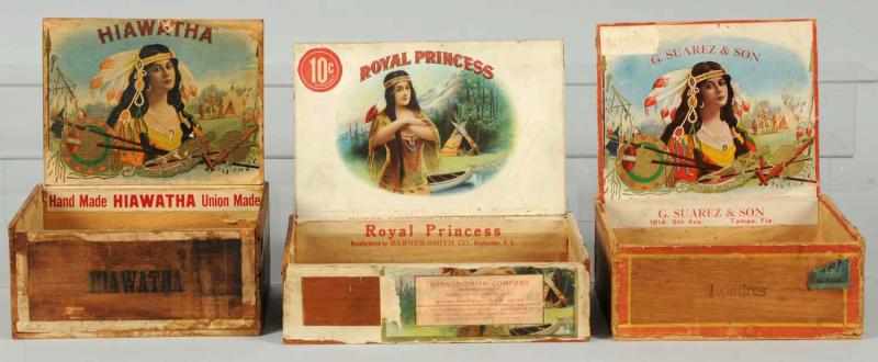 Appraisal: Lot of Indian Girl Cigar Boxes Circa s to s