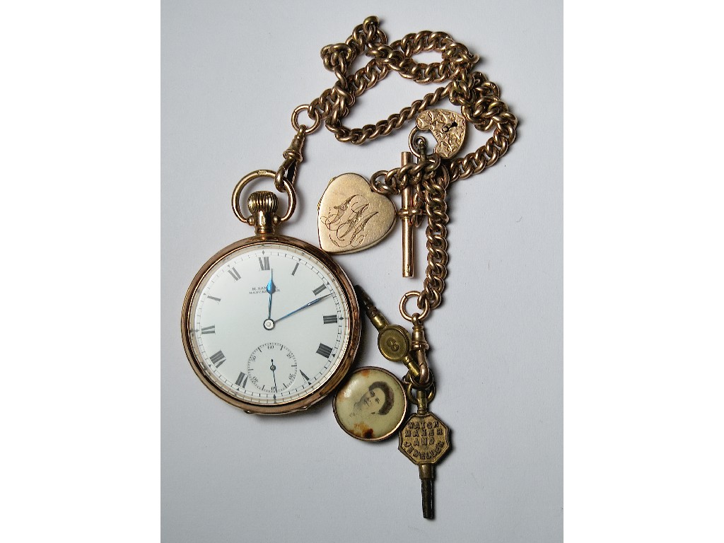 Appraisal: Gentleman's ct rose gold open faced pocket watch with seconds