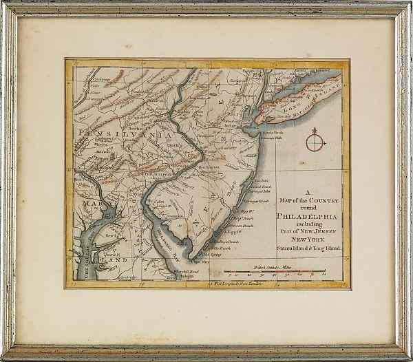 Appraisal: Color engraved Map of the country round Philadelphia including part