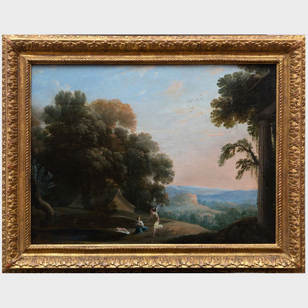 Appraisal: Henri Mauperche c - Paysage avec Agar et l'Ange Oil