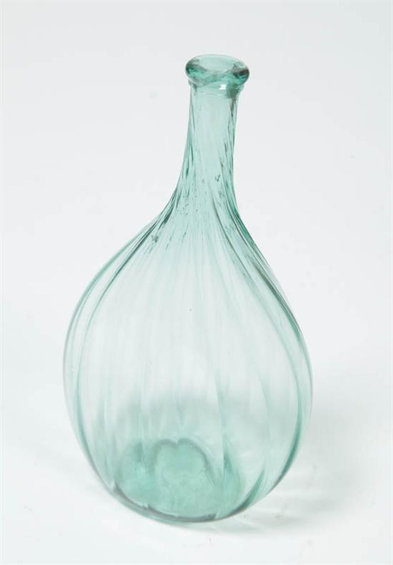 Appraisal: BLOWN GLASS BOTTLE Ohio nd quarter- th century Aqua Ludlow-type