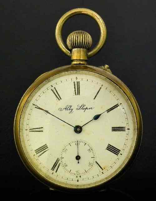 Appraisal: An Ally Sloper brass cased pocket watch the white enamelled