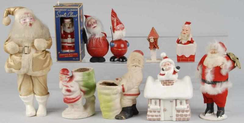 Appraisal: Lot of Christmas Decorations Description Includes several pulp candy containers