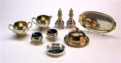 Appraisal: Group of eight sterling silver salt dishes sugar bowl and