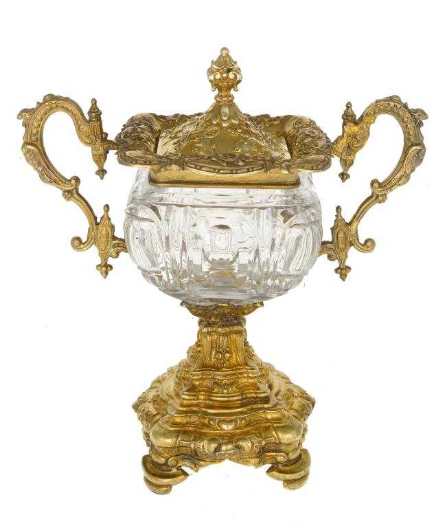 Appraisal: A FRENCH SILVER GILT MOUNTED ROCK CRYSTAL VASE AND COVER