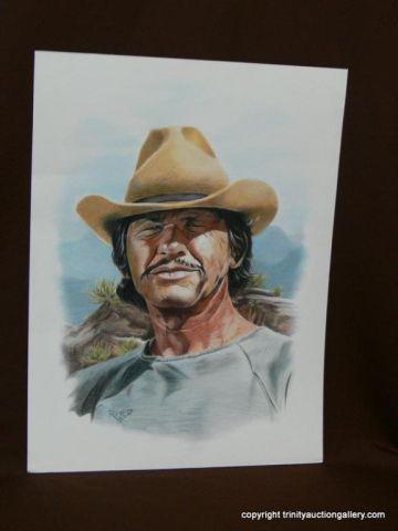 Appraisal: Original Charles Bronson Pastel Color Pencil Portrait hand sketched and