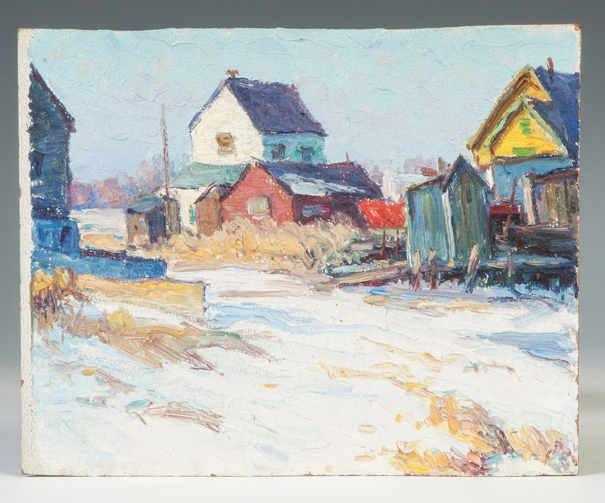 Appraisal: George Renouard American - Winter scene Written in pencil on