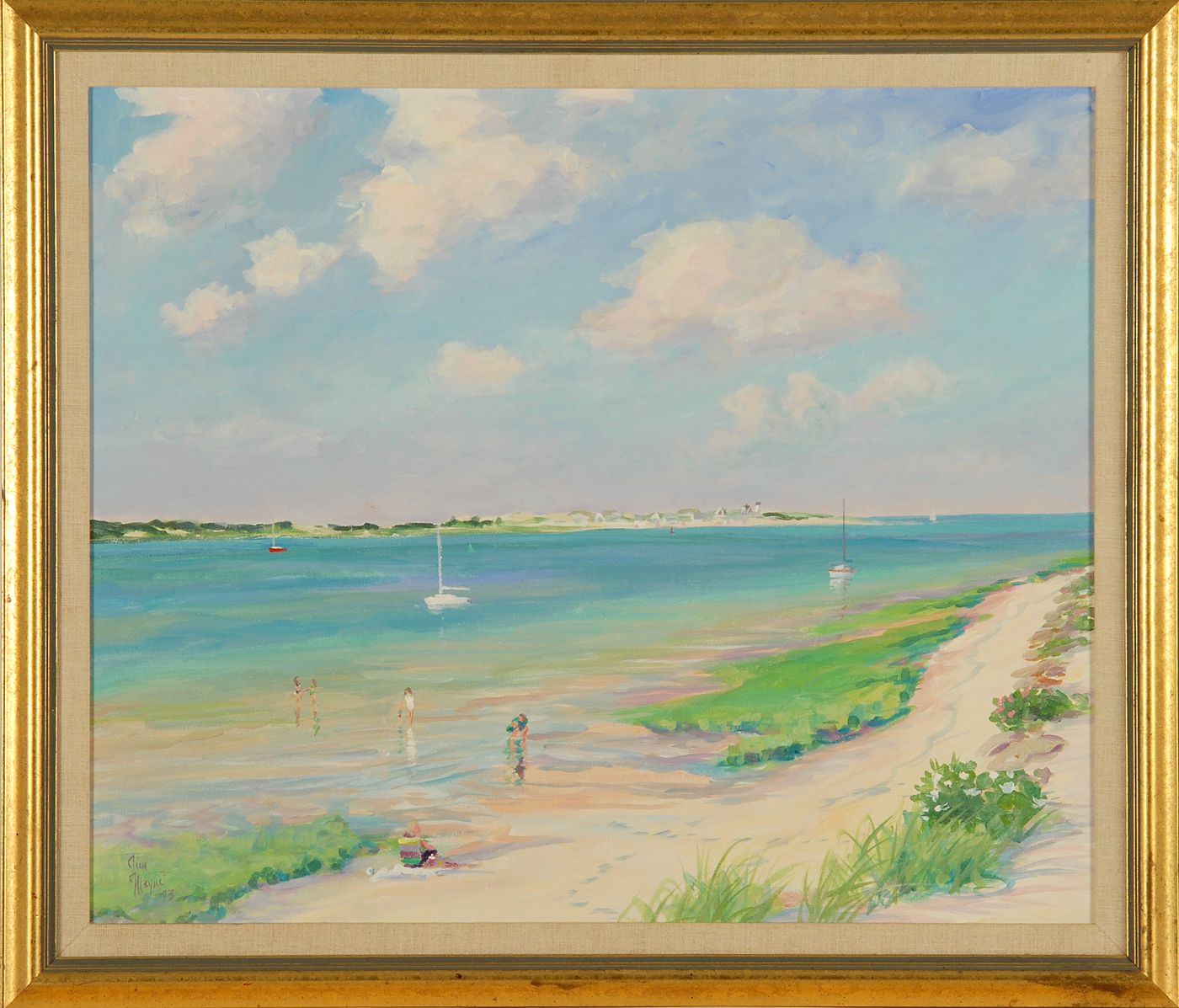 Appraisal: JIM MAYNEAmerican ContemporaryBeachcombers Barnstable Signed and dated lower left Jim