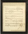 Appraisal: AUTOGRAPHED MUSICAL MANUSCRIPT - Untitled Score by Franz Liszt -