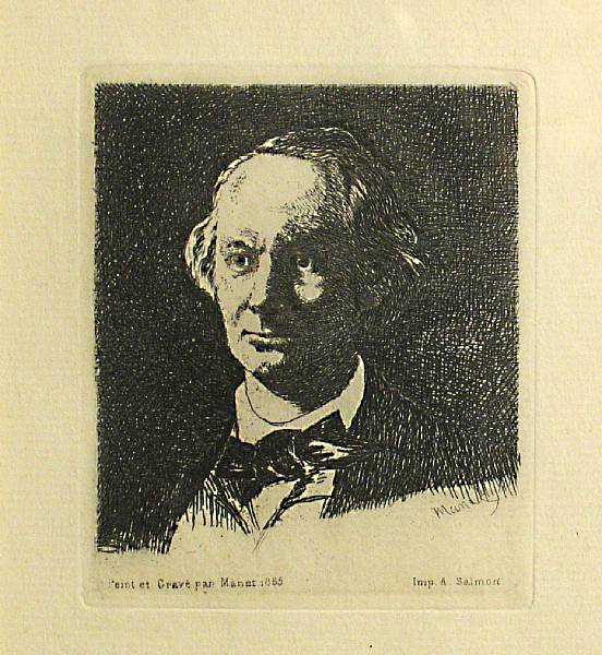 Appraisal: Edouard Manet French - Portrait of Charles Baudelaire Full Face