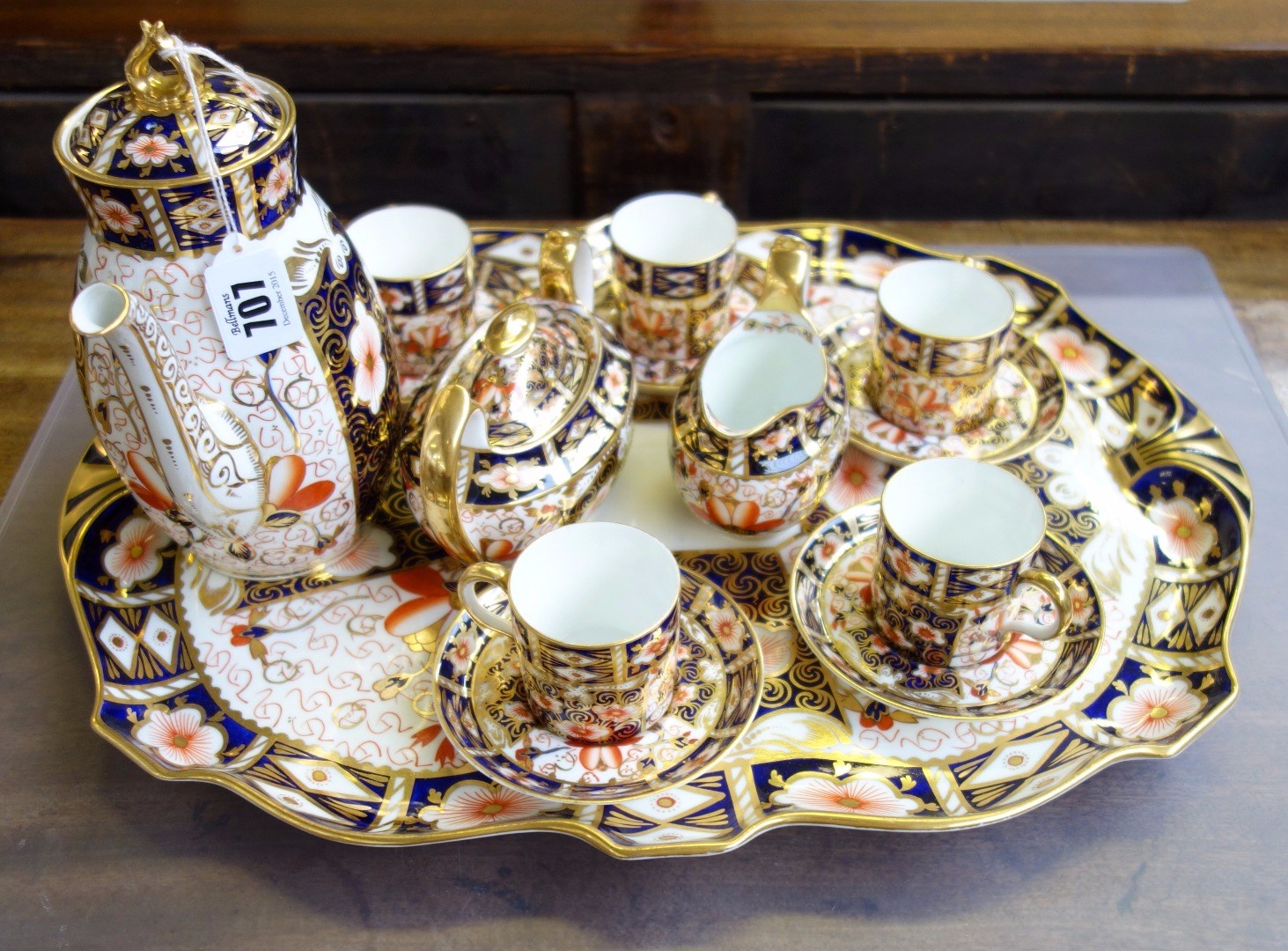 Appraisal: A Royal Crown Derby Imari pattern coffee service - iron