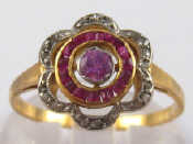 Appraisal: A yellow metal tests carat gold pink sapphire ruby and