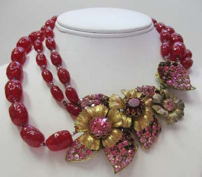 Appraisal: A c Miriam Haskell Necklace having a central clasp of