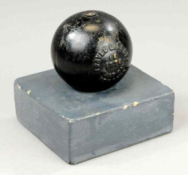 Appraisal: 'I SAVED LIBERTY'' CANNON BALL STILL BANK Mfg unknown cast