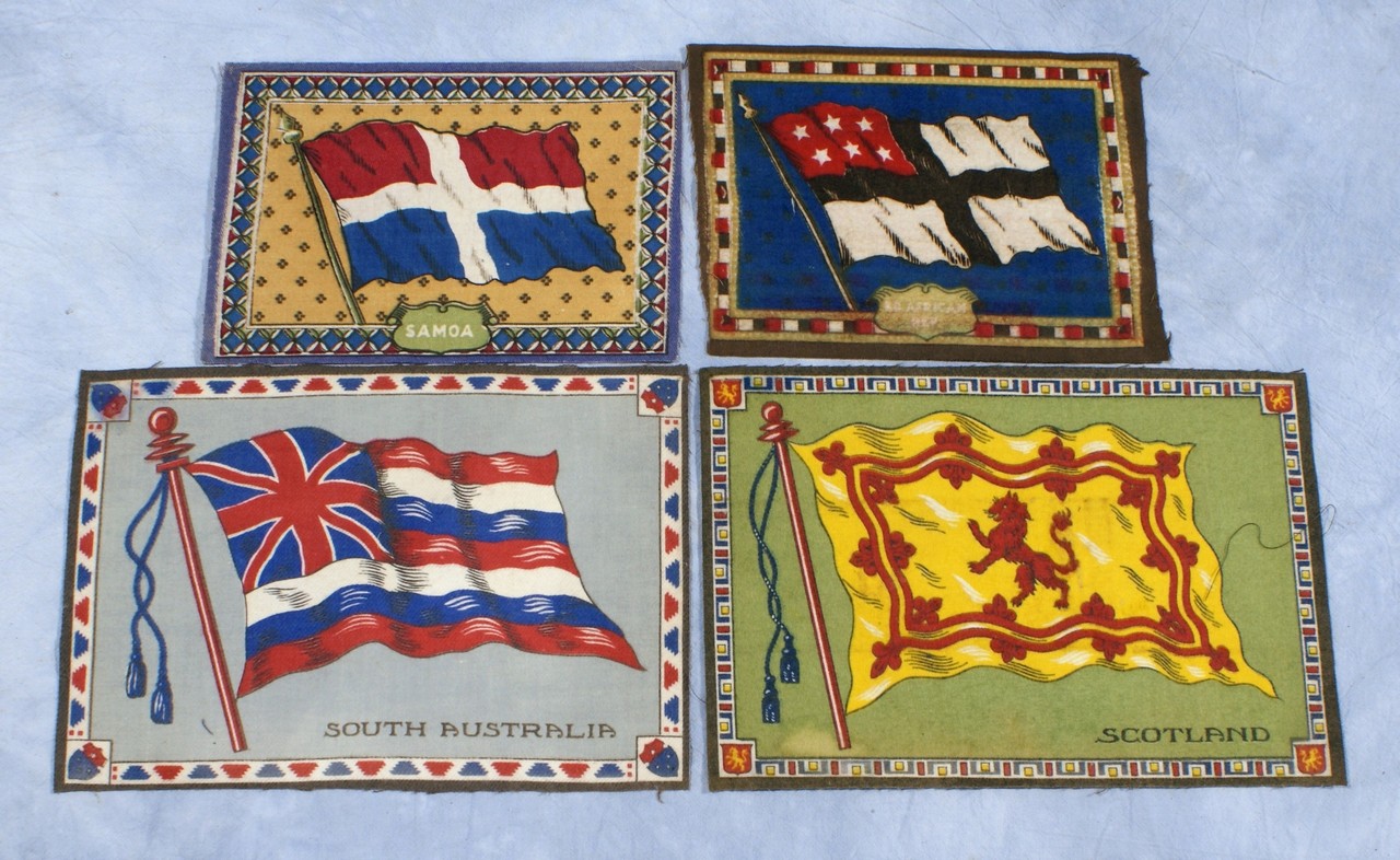 Appraisal: Tobacco Silks large format flags approx pieces