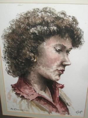 Appraisal: ARTHUR CRAVEN Portrait of Faye signed and inscribed label verso